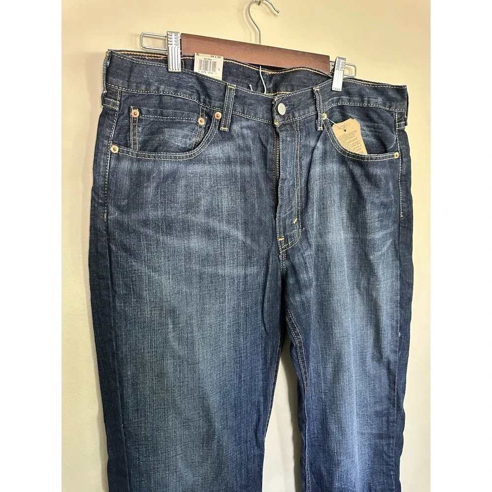 NWT Levis 514 36x30 Straight Fit Jeans Stretch Jeans Color Medium Dark Wash Blue